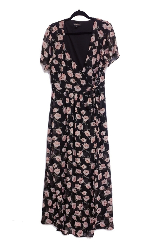G Collection black floral dress. Size 2X Ladies
